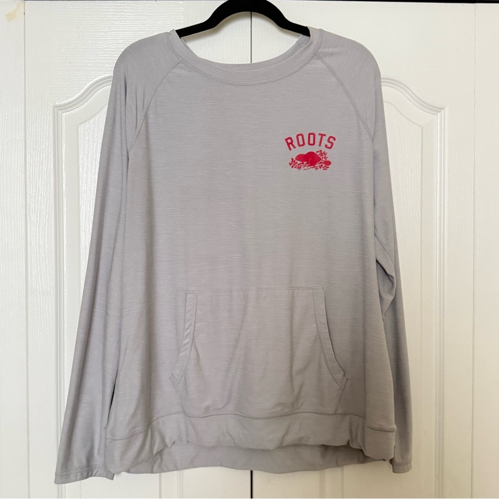 Roots Light Gray Shirt with Red Logo